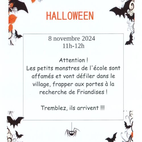 HALLOWEEN LE 8 NOVEMBRE 2024